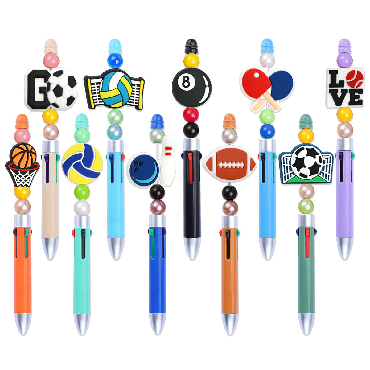 Wholesale  Random 100pcs/pack  Sports Series Student Ballpoint Pen Beads